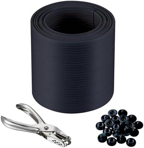 Trial Set, Interlocking Fence Privacy Strips, Privacy Fence, 6.5 Feet Fence Privacy Strips, (Includes 10 Clasps + One Hole Punch) Black, for Decks, Patios, Fences, Barbed Wire and More.