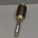 AIMIKE Round Hair Brush, Nano Thermal Ceramic & Ionic Tech, 2.1 Inch Barrel with Boar Bristles for Enhanced Texture, Golden, Hair Drying, Styling, Curling and Shine + 4 Free Clips