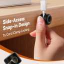 2 x 8Pack Cord Organizer JOYROOM Silicone Cable Clips [1s Side-Snap Lock] Desktop Cable Management, Adhesive Phone Charger Wire Keeper for Nightstand Office Workspaces Desk Organization Home Accessories (Black)