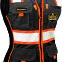 KwikSafety - Multi-Color Safety Vest for Women | Premium Reflective High Visibility Vest, ANSI Class Unrated (X-Large, Black | Regular Fit)