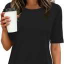 ANRABESS Womens Half Sleeve Tops Crewneck Shirts Basic Fit Tee Trendy 2026 Spring Summer Business Casual T-Shirts XL