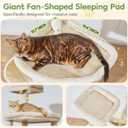 Taoqimiao 72 Inches Cat Tree for Large Cats, Multi-Level Tall Cat Tower, Widened Cat Condo with Large Scratch Board, 5 Scratching Posts, Metal Hammcock, Cozy Basket, Beige, MS045M