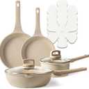 CAROTE 10Pcs Pots and Pans Set Nonstick, Induction Cookware Sets, NonStick Cooking Set, Kitchen Pots and Pans Set with Stay-Cool Handles, PFOA Free