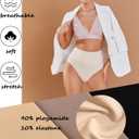 FINETOO Women Underwear High Waisted Thongs Tummy Control Seamless Thongs Shapewear No Show Panties 4 Pack M