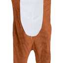 Reindeer Costume Deer Onesie for Adult Women Men Halloween Pajama (Brown, XL)