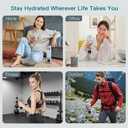 Hydrogen Water Bottle Generator - Glass Hydrogen Water Ionizer Machine, 16oz, SPE/PEM Technology, LED Display, Easy Clean, Type-C Charging for Home Office Fitness, Silver