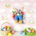 Easter Wreaths for Front Door, Easter Bunny Door Wreaths Easte Bunny Butt Wreath Decorations Cute Rabbit Garland Spring Decoration Farmhouse (Blue Series)