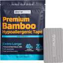 Extra Large Micropore Tape (30 Count) - Premium Bamboo Silk, Strong Medical Grade Adhesive, Breathable, Pain Free Removal, Latex Free, Gentle on Skin