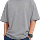 Oakgarden Kids Shirts Boys Girls Oversized T-Shirts Short Sleeve Summer Tops Crew Neck Loose Fit Basic Solid Tees 5-14 Years