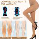 MANZI 2 Pairs Compression Pantyhose for Women Shaping Black Tights 10-15mmHg Support 50D Opaque Stockings (XL)