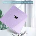 Tuiklol Compatible with New MacBook Air 15 inch Case 2023 M2 Clip, Model A2941 Hard Shell Case with Keyboard Cover & Screen Protector & OTG Adapter with Air 15.3 M2 Cover,Sparkly Purple