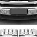Left & Right Front Bumper Guard Pads Insert Cap Cover for 2015-2020 Ford F150, Chrome