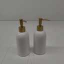 Uxcell Soap Dispenser-14Oz Ceramic Dish Hand Soap Dispenser with Pump for Kitchen Bathroom, White 2Pcs White