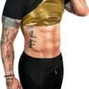 FUXERT Sauna Shirt for Men Sweat Sauna Suit for Gym Exercise Compression Shirt Workout Shapewear, Size 3XL