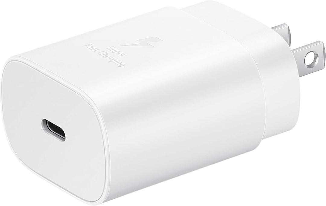 SAMSUNG 25W Wall Charger USB C Adapter, Super Fast Charging Block for Galaxy Phones and Devices, Cable Not Included, 2021, US Version, White