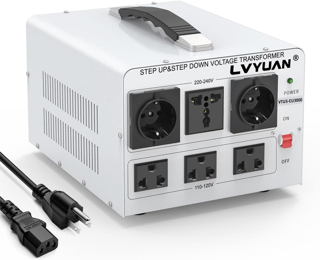 LVYUAN 3000W Voltage Transformer Power Converter Step Up 110V to 220V, Step Down 220V to 110V, 110/120 Volt - 220/240 Volt