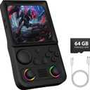 R36TMAX Retro Handheld Game Console, 4.0 Inch IPS HD Screen Retro Gaming Console, Handheld Game Console with 18000+ Classic Games, Supports WiFi Networked Fighting and OTG, Built-in 64G-Classic Black