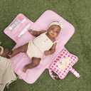 Tiny Twinkle Portable Diaper Changing Pad | Waterproof, Wipeable & Compact Baby Changing Pad for Travel | Smart Wipes Pocket & Organized Storage| Newborn Shower Gift (Raspberry Gingham)