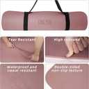 Yoga Mat Extra thick 8mm 72" x 26" Exercise mat, Soft Lightweight TPE Fitness Mat with strap, High Elasticity, Anti-fatigue,non-slip mat for Women, Yoga, Camping, Travel, Gym & Outdoor | 0.32"Th