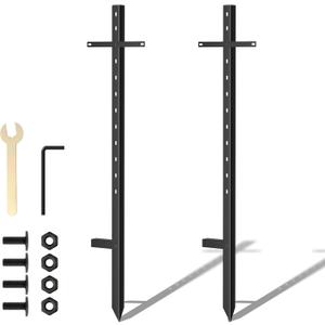 2 Pcs T-Bar Yard Sign Stakes, 46 Inches Heavy Duty Metal Stake Yard Sign Holder, Rust-Proof Metal Yard Sign Poles Holder for Outside, Parking Lot, Holiday, Graduation, Lawn, Bar, Garage, Sale Events