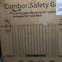 Cumbor 29.7-48" Baby Gate for Stairs, Mom's Choice Awards Winner-Dog Gate for Doorways, Auto Close Safety Pet Gate for Dogs Indoor, Easy Install Pressure Mounted Child Gate with Walk Thru Door, Black