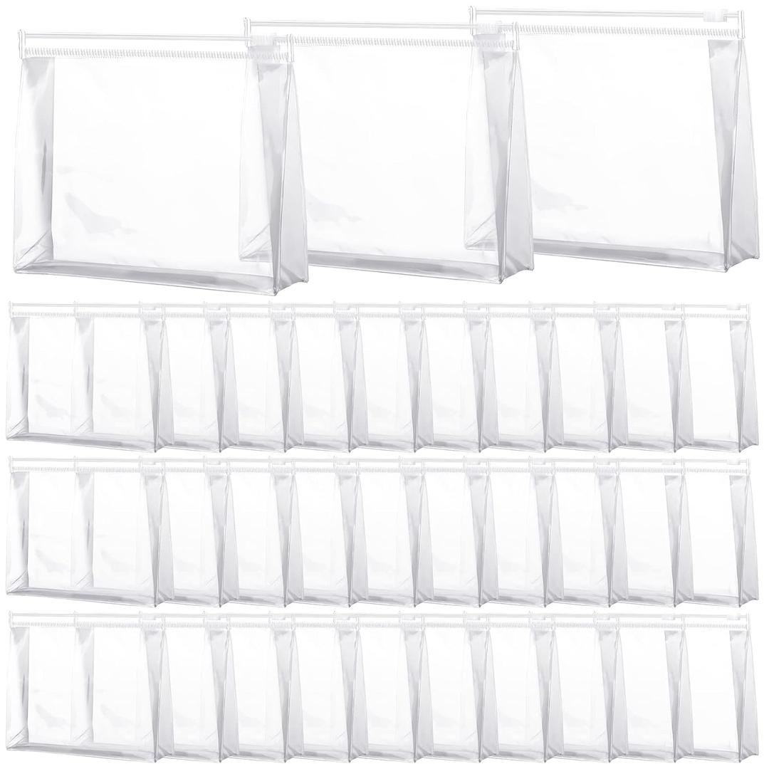 Xuniea 50 Pcs Mini Clear Makeup Bag Small Clear Zipper Pouch Travel Plastic Cosmetic Organizer Waterproof for Toiletries Swimsuit Bikini Bathing Suit(8.6'',Transparent)