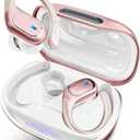 HAOYUYAN Wireless Earbuds Bluetooth 5.3 Headphones with 80H Playback, IPX7 Waterproof Over Ear Buds with LED Power Display for Sports Running Workouts (Champagne Gold)