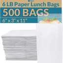 Reli. White Paper Bags | 500 Count | Paper Lunch Bags Ideal for Small Lunches and Crafts | Perfect for Sandwiches and Snacks