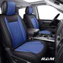 Car Seat Covers for Dodge Ram Fit 2009-2026 1500 2010-2026 2500 3500 Classic Bighorn Longhorn Laramie Tradesman Truck Blue Full Set