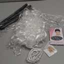 Gejoy 8 Pcs Old Lady Costume for Women, Grandma Wig Costume Accessories for 100 Days Cosplay(Matte White Wig)