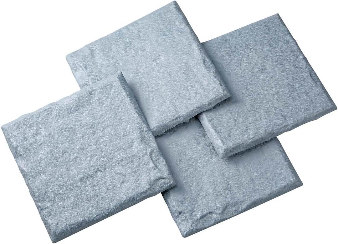 Fox Valley Traders Plastic Garden Stepping Stones, Made of Durable Weatherproof Plastic, Set of 4 - Each Measures 11 3/4" Long x 11 3/4" Wide x 1 1/8" High