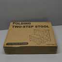 2 Step Folding Stool Non Slip 250 lb Capacity Foldable Step Stool 8 and 17 Inch Dual Height Portable Foot Stool for Kitchen Bathroom Black