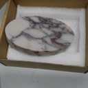 LWAMS Stone Marble Soap Dish - Oval Decorative Soap Bar Tray for Bathroom Sink Shower, Marble Sponge Holder for Kitchen Countertop