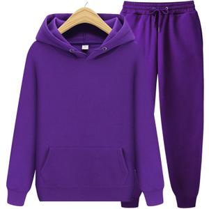 CHAIRAY Women's Hoodie Tracksuit Sweatsuits for Mens Set 2 Piece Hooded Sweatshirts and Sweatpant Sets Jogger Sweatsuit (Purple)