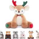 Niuniu Daddy 14" | 3.5 Pound Deer Weighted Stuffed Animals, Heavy Moose Sleeping Plush Toys for Kids Adults, Weighted Beads for Stuffed Animal Body Pillow for Cuddling Gift Birthday Christmas Holiday