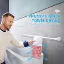 Adjustable Single Bath Towel Bar 23.6 to 42 Inch, ZUEXT Oil Rubbed White Stainless Steel Towel Holder Hanger,Expandable Wall Mounted Towel Rail for Bathroom Kitchen Washroom,1" Tube Towel Rail Racks