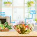 Mr Miracle Clear 48 Ounce Plastic Salad Bowls with Snap-On Lids. Pack 50. Airtight Disposable Salad Containers for Lunch, Meal Prep, Parties. Ideal as Disposable Salad Bowls with Lids