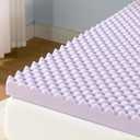 Best Price Mattress 4 Inch Egg Crate Memory Foam Mattress Topper with Soothing Lavender Infusion, CertiPUR-US Certified, Dorm Essentials, Twin