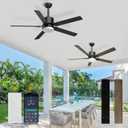 Sky sea Ceiling Fan with Light 2Pack Black Outdoor Ceiling Fans with Lights and Remote/APP Control Reversible Dimmable Modern Bedroom Livingroom Indoor Outdoor Patio 52 Inch
