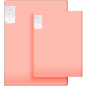 2 Pieces Diamond Art Painting Storage Book A2 A3 30 Pages Diamond Art Portfolio Folder Pink Binder for Presentation Artwork Report Photo Album, 17.3 x 13 Inch, 24.4 x 18.1 Inch