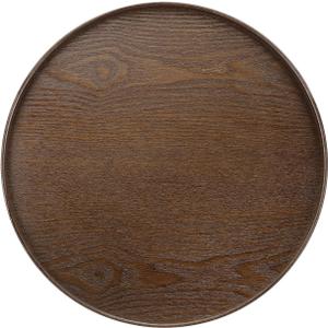 Wooden Serving Tray Round Wood Serving Tray Decorative Platter, 15.2 Inch Fit for Home Decor Kitchen Coffee Table Candle Holder, (Brown)