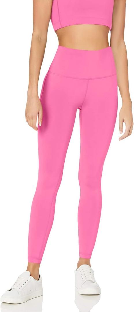 Amazon Essentials Workout Leggings for Women, High-Rise Active Sculpt Athleisure, (Large, Bright Pink)