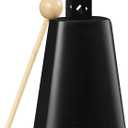 Vangoa 8 inch Metal Steel Cow Bell Noise Maker Cowbell Percussion Instrument with Handle Stick for Drumset Wedding Football Cheering Games (Black)