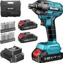 Seesii Impact Driver Kit, 21V Max Torque 1590 In-lbs(180 N.m) Cordless Impact Driver Set with Two 2.0 Ah Battery, 1/4" Hex Chuck Power Impact Drill, 0-2500 RPM Variable Speed, 20 Pcs Drill Bits, QH150