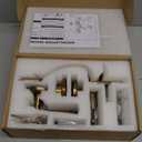 1 Pack Antique Brass Front Door Handle and Deadbolt Set Reversible Lever Entry Handleset with Lock and Key Single Cylinder