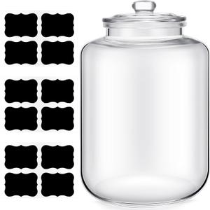 Yaomiao 4 Gallon Glass Jar with Lid Large Cookie Jar with Big Opening Airtight Food Storage Canister Canning Jars for Flour Sugar Dog Treats Pasta Candy Glass Containers with Lids for Kitchen Pantry