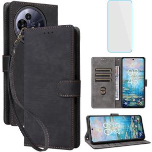 for TCL 60 XE Nxtpaper 5G Wallet Phone Case with Screen Protector [RFID Blocking] Leather Flip Card Holder Kickstand Women Men Cell Phone Cover for TCL60 XE TCL60XE Nxtpaper 5G TCLP 10 Black