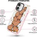 Bouvardia for iPhone 17 Case, Cute Girly Design for Women, Shockproof & Aesthetic, Capybaras