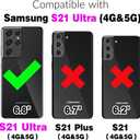 Phone Case for Samsung Galaxy S21 Ultra 5G Wallet Cell Cover with Tempered Glass Screen Protector Crossbody Strap Lanyard RFID Blocking Credit Card Holder S21ultra 21S S 21 21ultra G5 Women Men Black