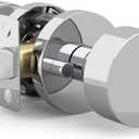 Mega Handles Buena Privacy Door Knobs - 1 Pack Reversible Interior Silver Door Knobs, Heavy Duty Bed and Bath Door Knobs with Privacy Lock, Fits All Standard Door Sizes - Polished Chrome